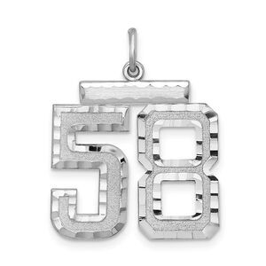 Sterling Silver, Varsity Collection, Large D/C Pendant, Number 58